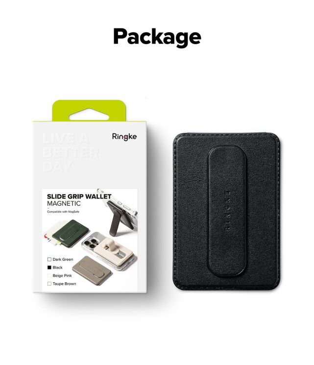 Кардхолдер Ringke Slide Grip Wallet Magnetic (8800293852469) - Black: фото 12 из 13