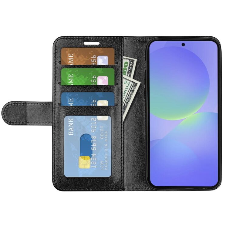 Класичний чохол-книжка Deexe Wallet Style для Samsung Galaxy A37 (A376) - Black: фото 2 з 7