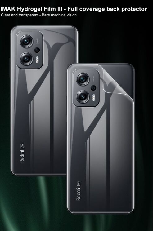 Комплект защитных пленок на заднюю панель IMAK Full Coverage Hydrogel Film для Xiaomi Poco X4 GT: фото 3 из 17