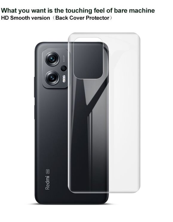Комплект защитных пленок на заднюю панель IMAK Full Coverage Hydrogel Film для Xiaomi Poco X4 GT: фото 11 из 17