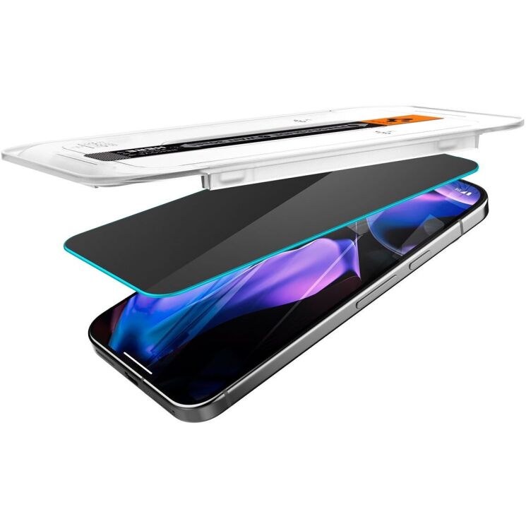 Комплект защитных стекол Spigen (SGP) GLAS.tR EZ Fit Privacy для Google Pixel 9 Pro XL (AGL09313): фото 5 из 13