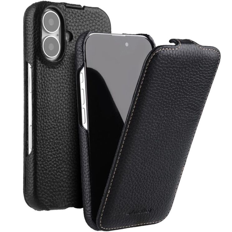 Кожаный чехол MELKCO Jacka Type для Apple iPhone 16 - Black: фото 1 из 4