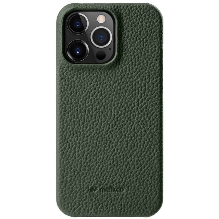 Кожаный чехол MELKCO Leather Case Magnetic для Apple iPhone 15 Pro Max - Green: фото 1 из 6