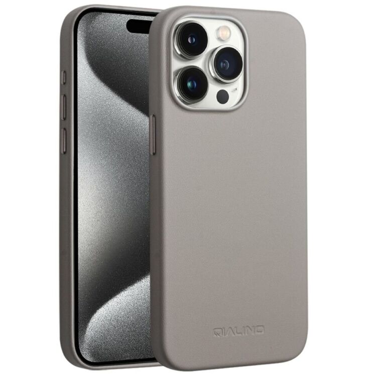 Защитный чехол QIALINO Classic Cover (with MagSafe Support) для Apple iPhone 15 Pro - Grey: фото 1 из 7
