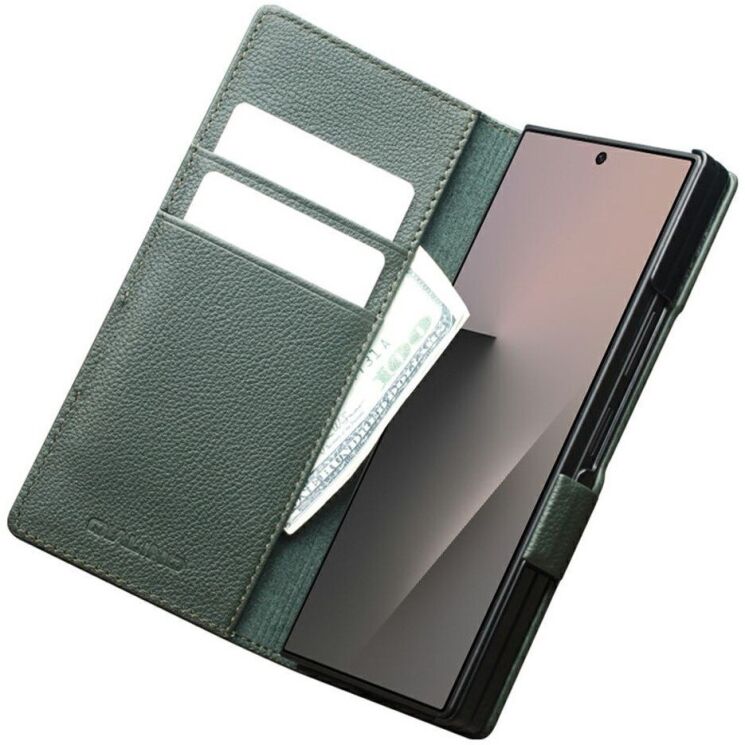 Шкіряний чохол QIALINO Wallet Case (FF) для Samsung Galaxy Fold 8 Ultra - Green (424036G) Шкіряний чохол QIALINO Wallet Case (FF) для Samsung Galaxy Fold 8 Ultra - Green: фото 2 з 15