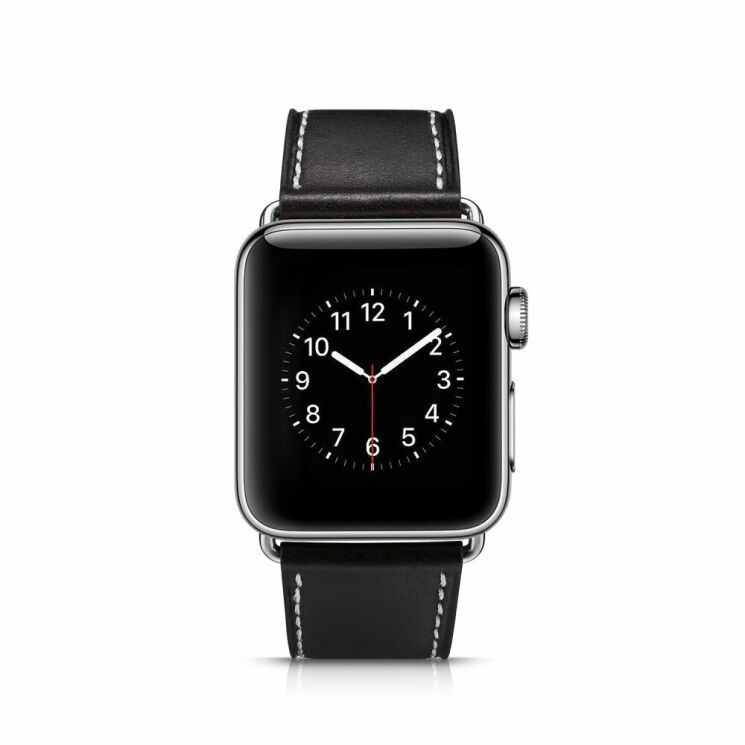 Шкіряний ремінець Deexe Classic для Apple Watch 42 (Series 10) / 41 / 40 / SE 40 / 38 - Black: фото 4 з 6