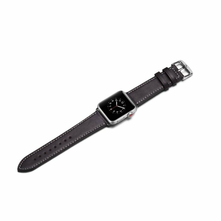 Шкіряний ремінець Deexe Classic для Apple Watch 42 (Series 10) / 41 / 40 / SE 40 / 38 - Black: фото 3 з 6