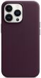 Оригинальный чехол Leather Case with MagSafe для Apple iPhone 13 Pro (MM1A3ZE/A) - Dark Cherry (280580R)
