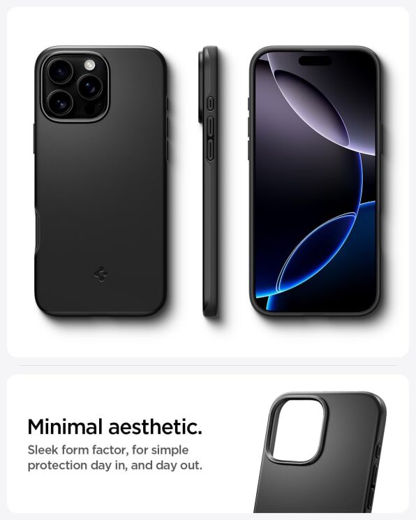 Захисний чохол Spigen (SGP) Thin Fit (MagFit) для Apple iPhone 16 Pro - Black: фото 12 з 15
