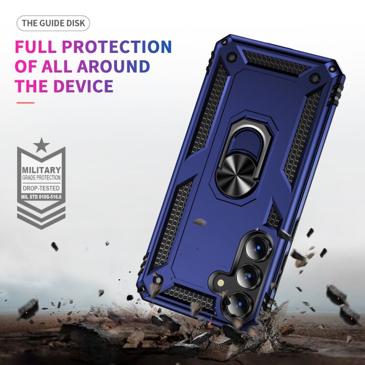 Противоударный чехол с подставкой Deexe Armor Case для Samsung Galaxy S26 FE - Blackish Green: фото 5 из 7