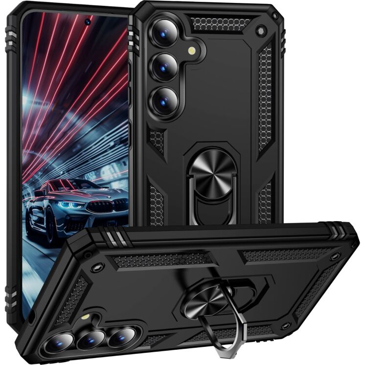Противоударный чехол с подставкой Deexe Armor Case для Samsung Galaxy S26 FE - Black (412722B) Противоударный чехол с подставкой Deexe Armor Case для Samsung Galaxy S26 FE - Black: фото 1 из 7