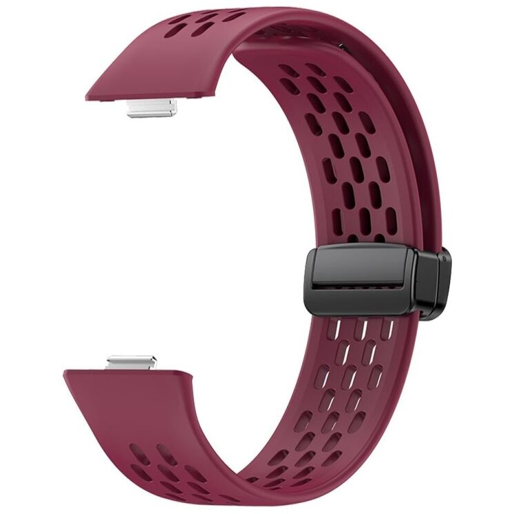 Ремешок Deexe Astra Strap для Huawei Watch Fit 3 - Wine Red: фото 2 из 3