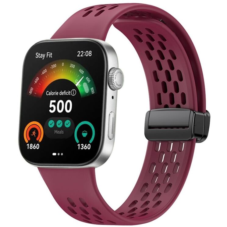 Ремешок Deexe Astra Strap для Huawei Watch Fit 3 - Wine Red: фото 3 из 3