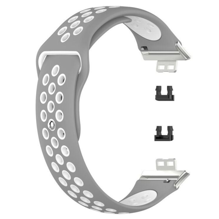 Ремешок Deexe Dot Color для Huawei Watch Fit - Grey / White: фото 3 из 5