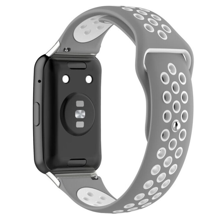 Ремешок Deexe Dot Color для Huawei Watch Fit - Grey / White: фото 2 из 5