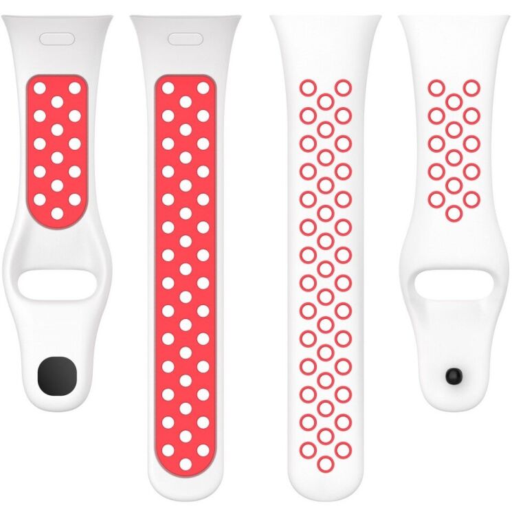 Ремінець Deexe Dot Color для Xiaomi Redmi Watch 3 - White / Red: фото 4 з 7