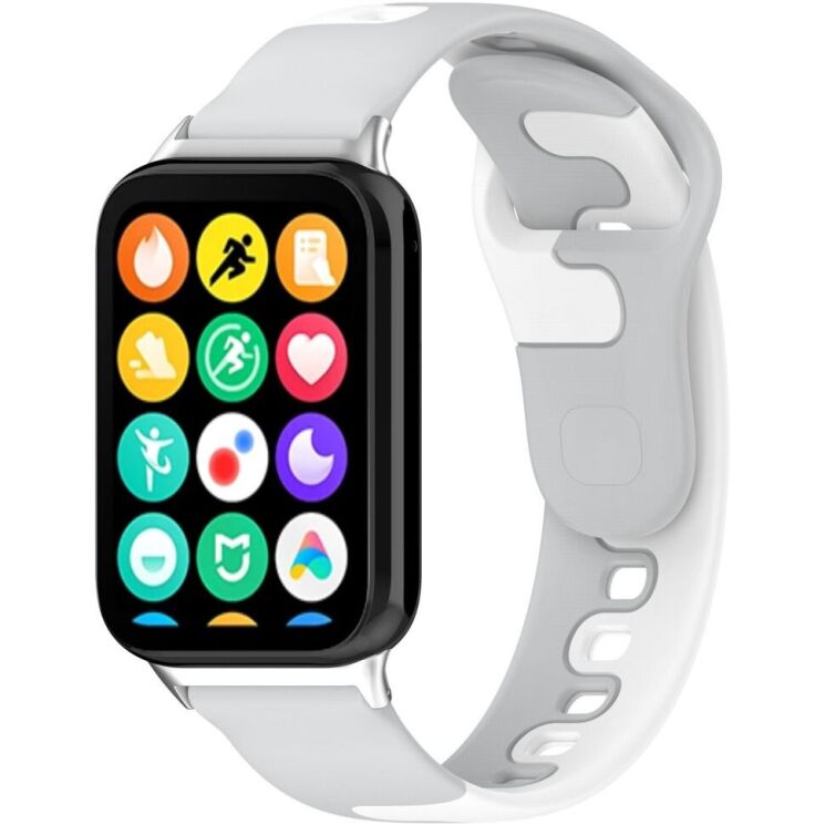 Ремешок Deexe Double Color Strap для Xiaomi Redmi Watch 4 / Mi Smart Band 8 Pro / Band 9 Pro - Grey / White (346401HW) Ремешок Deexe Double Color Strap для Xiaomi Redmi Watch 4 / Mi Smart Band 8 Pro / Band 9 Pro - Grey / White: фото 4 из 8