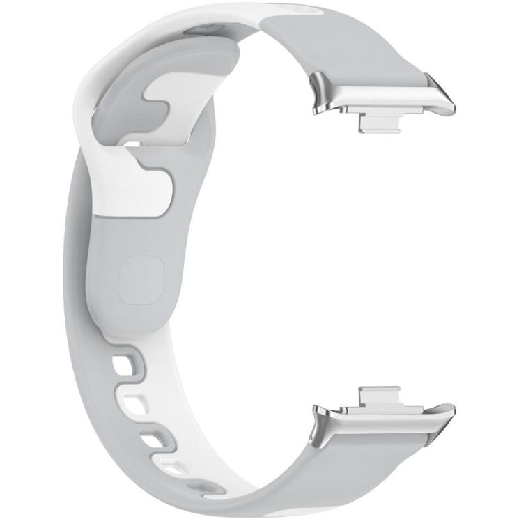 Ремешок Deexe Double Color Strap для Xiaomi Redmi Watch 4 / Mi Smart Band 8 Pro / Band 9 Pro - Grey / White (346401HW) Ремешок Deexe Double Color Strap для Xiaomi Redmi Watch 4 / Mi Smart Band 8 Pro / Band 9 Pro - Grey / White: фото 3 из 8