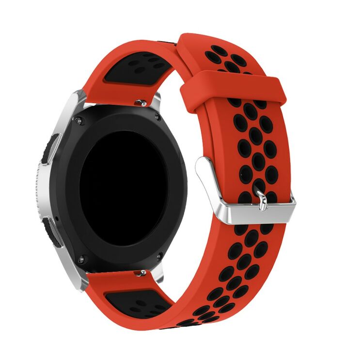 Ремешок Deexe Dual Color для Samsung Galaxy Watch 46mm / Watch 3 45mm / Gear S3 - Red/Black: фото 2 из 4