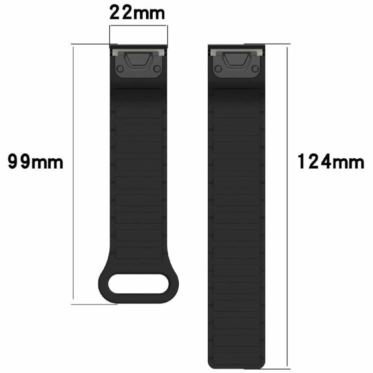 Ремешок Deexe Flexible Fit для часов Garmin c креплением Quick Fit 22mm - Black: фото 7 из 8