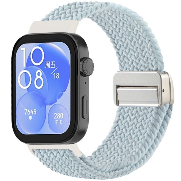 Ремешок Deexe Knitted Strap для Huawei Watch Fit 3 / Fit 4 / Fit 4 Pro - Baby Blue: фото 2 из 7