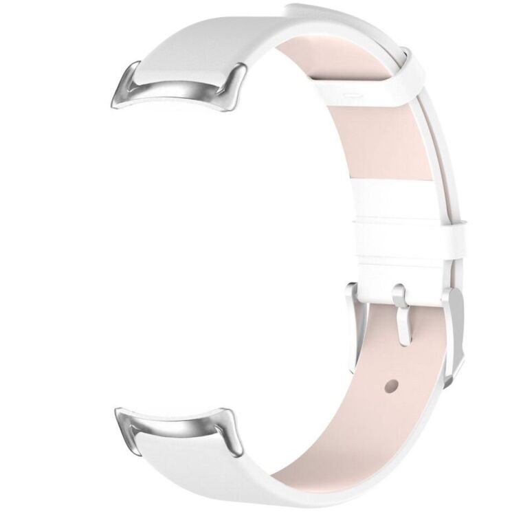 Ремешок Deexe Leather Strip для Xiaomi Mi Smart Band 8 / 9 - White: фото 4 из 6