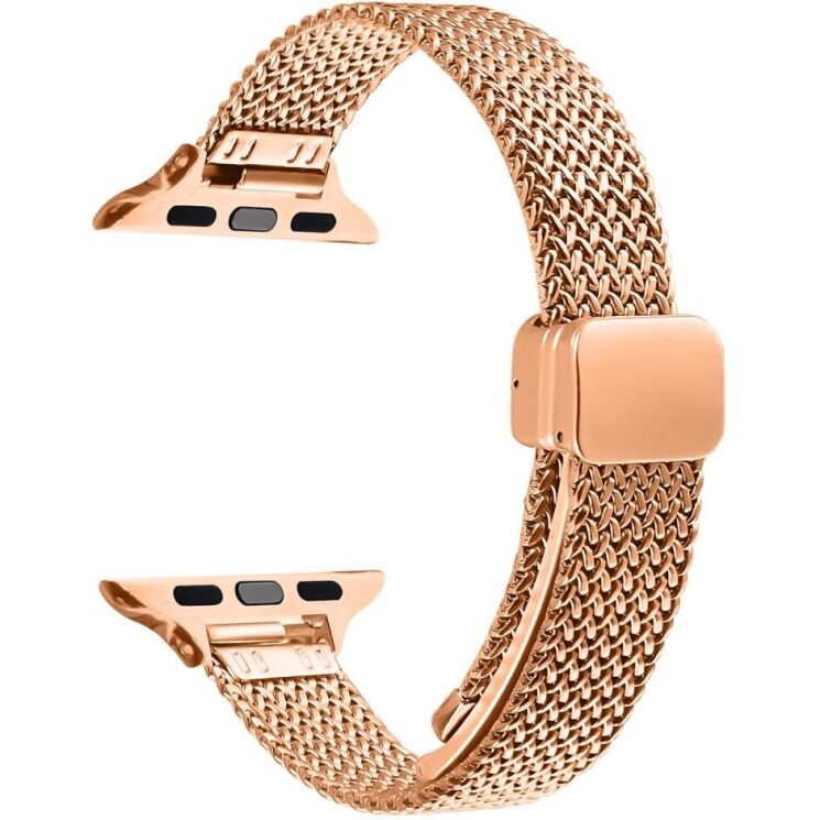 Ремінець Deexe Milanese Band для Apple Watch 42 (Series 10) / 41 / 40 / SE 40 / 38 - Rose Gold: фото 1 з 6