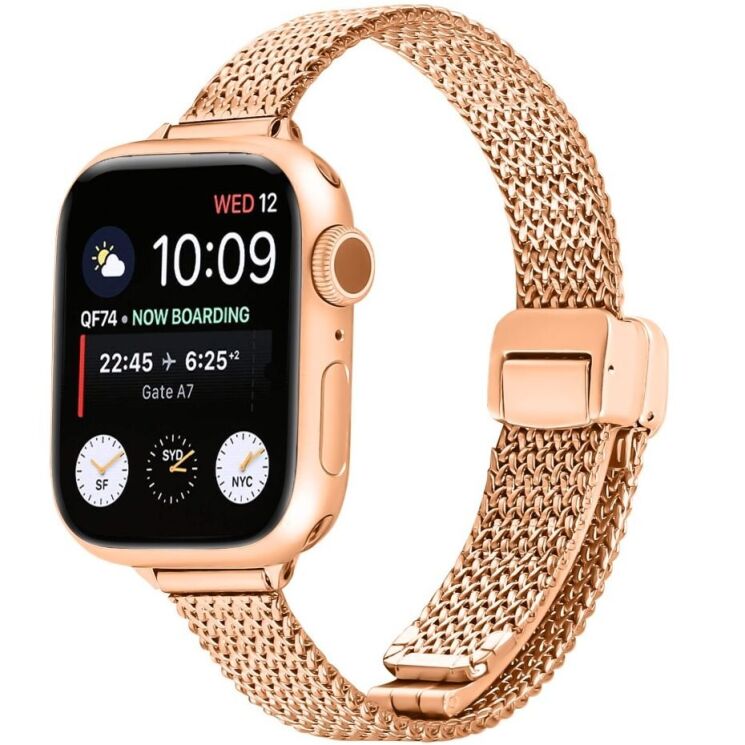 Ремінець Deexe Milanese Band для Apple Watch 42 (Series 10) / 41 / 40 / SE 40 / 38 - Rose Gold: фото 2 з 6