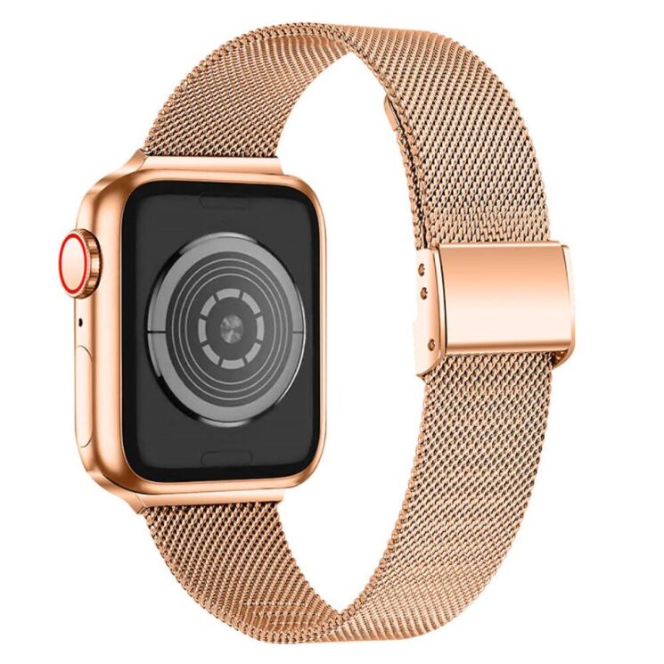 Ремешок Deexe Milanese Bracelet для Apple Watch 46 / 45 / 44 / SE 44 / 42 (Series 1-3) / Ultra / Ultra 2 - Rose Gold: фото 1 из 5