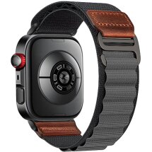 Ремінець Deexe Nylon Leather для Huawei Watch 5 / Fit 5 Pro / Fit 4 / Fit 4 Pro / Fit 3 - Dark Grey: фото 1 з 7