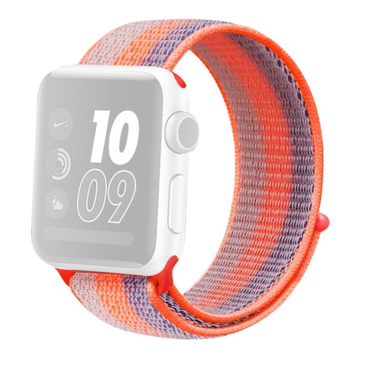 Ремінець Deexe Nylon Loop для Apple Watch 42 (Series 10) / 41 / 40 / SE 40 / 38 - Stripe Orange: фото 1 з 6