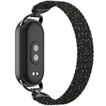 Ремешок Deexe Nylon Woven для Xiaomi Mi Smart Band 8 / Band 9 / Band 10 - Black / White: фото 1 из 5
