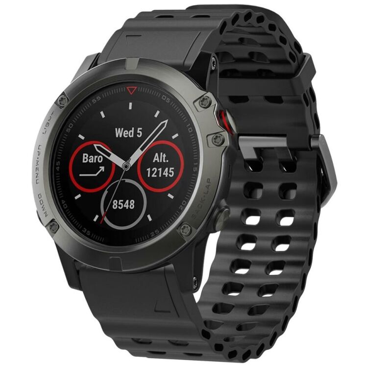 Ремешок Deexe Ocean Strap для часов Garmin c креплением Quick Fit 26mm - Black: фото 4 из 6
