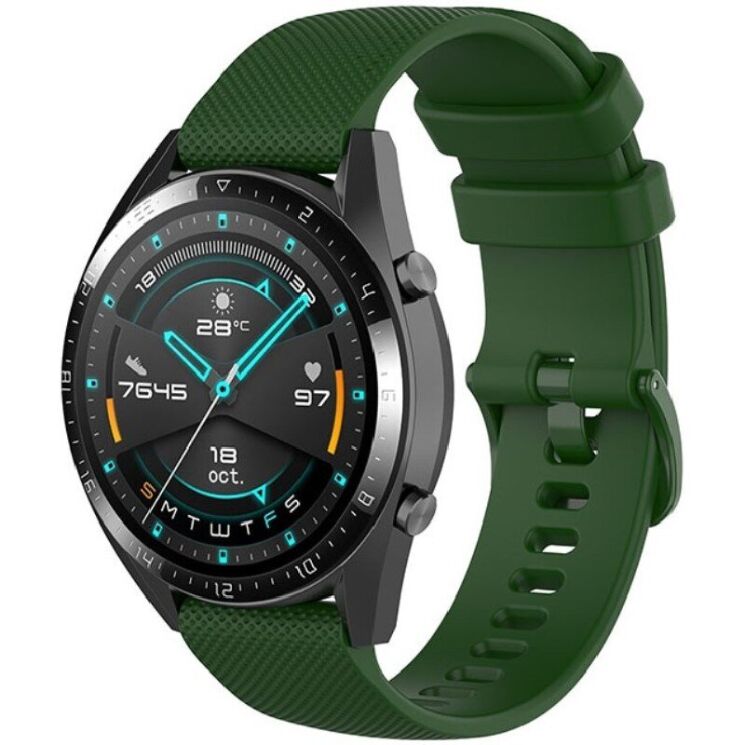 Ремешок Deexe Silicone Watchband для Huawei Watch GT 3 (46mm) - Army Green: фото 2 из 8