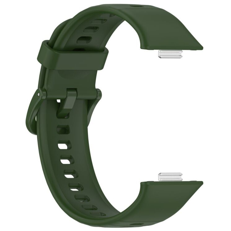 Ремінець Deexe Soft Silicone для Huawei Watch Fit 3 - Army Green: фото 3 з 7