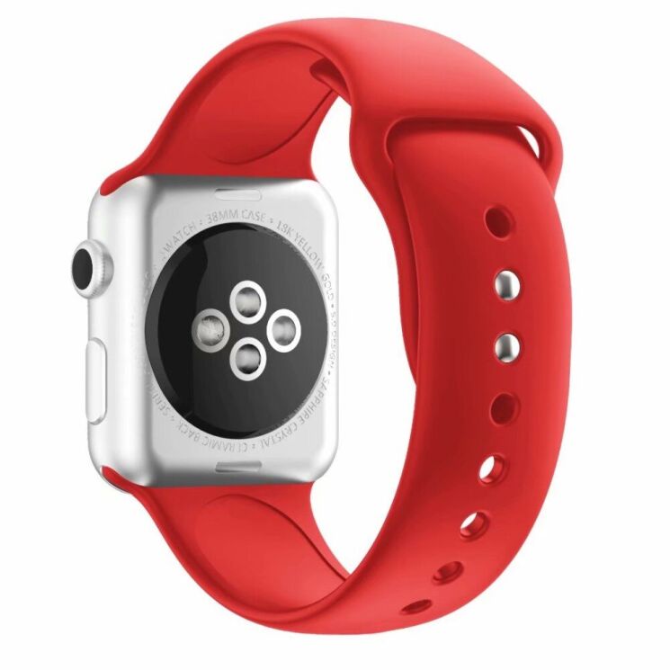Ремешок Deexe Soft Touch для Apple Watch 42 (Series 10) / 41 / 40 / SE 40 / 38 - Red: фото 1 из 3