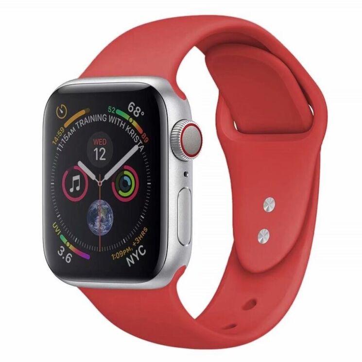 Ремешок Deexe Soft Touch для Apple Watch 42 (Series 10) / 41 / 40 / SE 40 / 38 - Red: фото 2 из 3