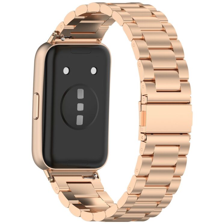 Ремешок Deexe Stainless Steel для Huawei Band 11 Pro / Band 11 - Rose Gold (410603RG) Ремешок Deexe Stainless Steel для Huawei Band 11 Pro / Band 11 - Rose Gold: фото 1 из 10