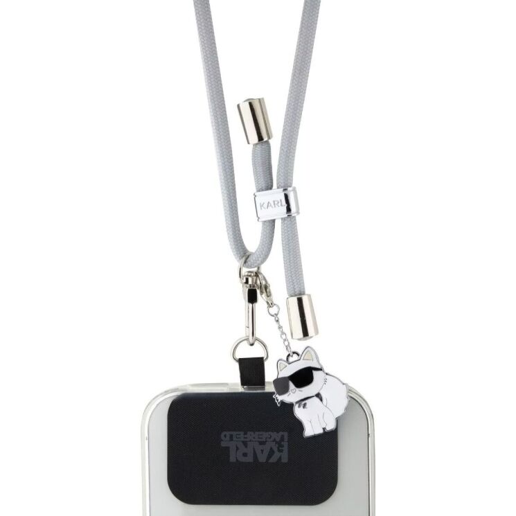 Ремешок для смартфона Karl Lagerfeld Universal CBDY Cord (KLUCNMSCKIG) - Grey (983038H) Ремешок для смартфона Karl Lagerfeld Universal CBDY Cord (KLUCNMSCKIG) - Grey: фото 2 из 3