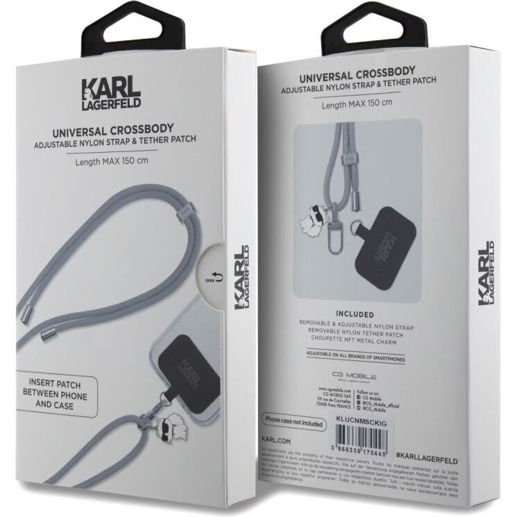 Ремешок для смартфона Karl Lagerfeld Universal CBDY Cord (KLUCNMSCKIG) - Grey (983038H) Ремешок для смартфона Karl Lagerfeld Universal CBDY Cord (KLUCNMSCKIG) - Grey: фото 3 из 3