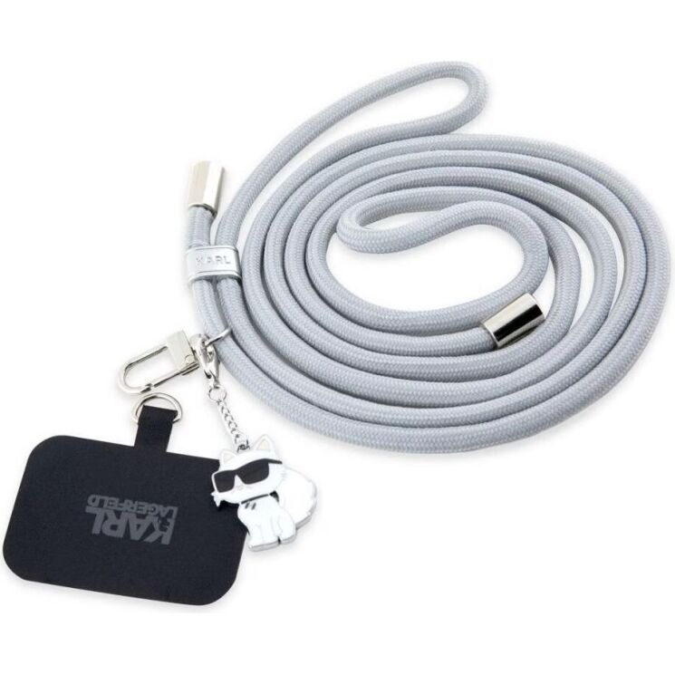 Ремешок для смартфона Karl Lagerfeld Universal CBDY Cord (KLUCNMSCKIG) - Grey (983038H) Ремешок для смартфона Karl Lagerfeld Universal CBDY Cord (KLUCNMSCKIG) - Grey: фото 1 из 3