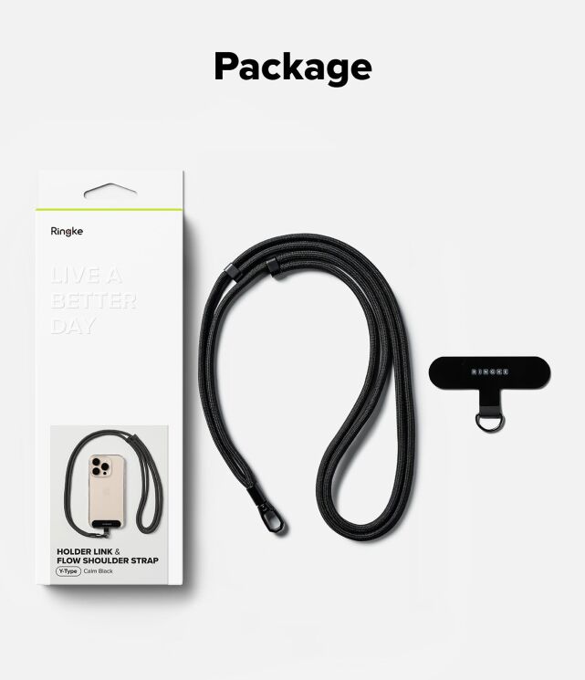 Ремешок для смартфона Ringke Link & Flow Shoulder Strap Y-Type (8800293851615) - Mute Mint: фото 13 из 14