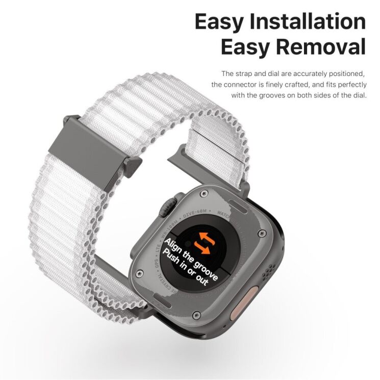Ремешок DUX DUCIS YC Series для Apple Watch 42 / 44 / SE 44 / 45 / Ultra / Ultra 2 (49mm) - White: фото 8 из 9