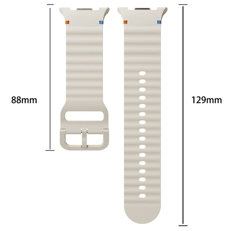 Ремінець KALEBOL Silicone Strap для Samsung Galaxy Watch 8 (40/44mm) / 8 Classic - Beige: фото 6 з 7