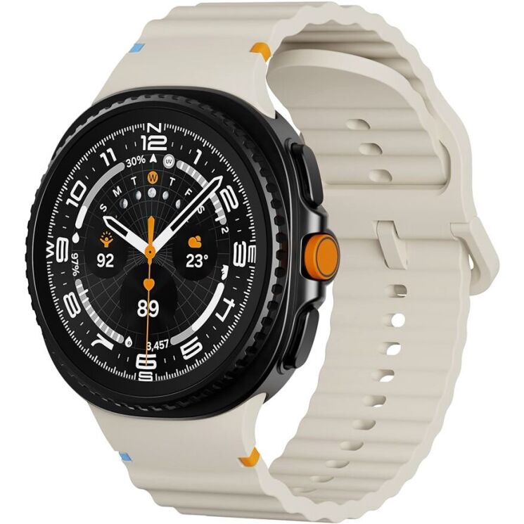Ремінець KALEBOL Silicone Strap для Samsung Galaxy Watch 8 (40/44mm) / 8 Classic - Beige: фото 3 з 7