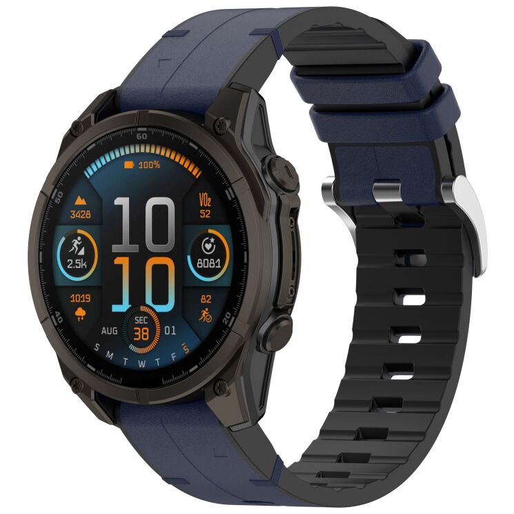 Ремешок Reframe Leather Coated для часов Garmin с шириной крепления QuickFit 20mm - Dark Blue: фото 4 из 7