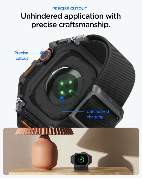 Ремінець Spigen Lite Fit Pro with Screen Protector для Apple Watch Ultra / Ultra 2 / Ultra 3 (49mm) ACS11415 - Black: фото 13 з 15