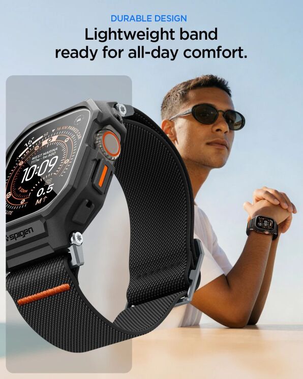 Ремінець Spigen Lite Fit Pro with Screen Protector для Apple Watch Ultra / Ultra 2 / Ultra 3 (49mm) ACS11415 - Black: фото 10 з 15
