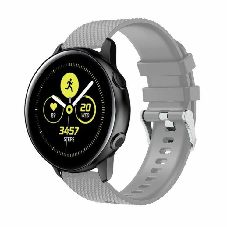 Ремінець UniCase Rhombus Texture для Samsung Watch Active / Active 2 40mm / Active 2 44mm - Grey: фото 1 з 3