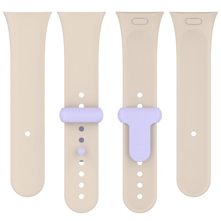 Ремінець UniCase Silicone Strap для Xiaomi Redmi Watch 3 - Ivory White / Light Purple: фото 4 з 7